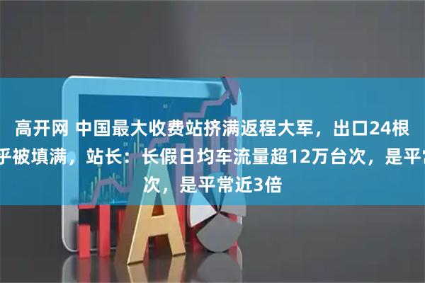 高开网 中国最大收费站挤满返程大军，出口24根车道几乎被填满，站长：长假日均车流量超12万台次，是平常近3倍