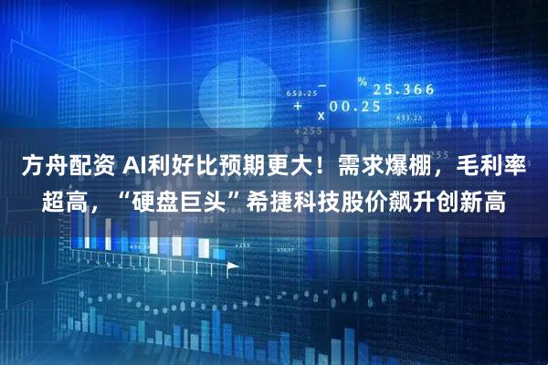 方舟配资 AI利好比预期更大!需求爆棚,毛利率超高,“硬盘巨头”希捷科技股价飙升创新高