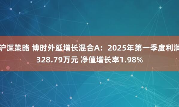 沪深策略 博时外延增长混合A：2025年第一季度利润328.79万元 净值增长率1.98%
